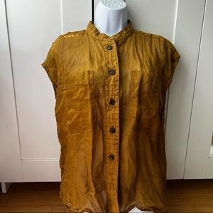 Banana Republic: Ramie Utility Bronze Shirt